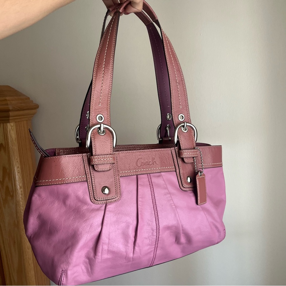 Vintage Coach Pink Soho Lilac Leather Satchel Shoulder Bag